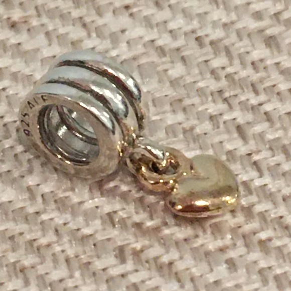 PANDORA 14k Yellow Gold Heart Dangle - Picture 5 of 8